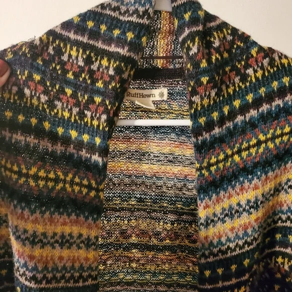Ruff Hewn wool mohair blend boho neutral colored cardigan size Lg - Picture 7 of 13
